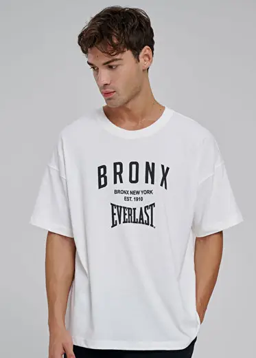Bronx NYC 2.0 Beyaz Oversize Kısa Kollu Erkek T-Shirt
