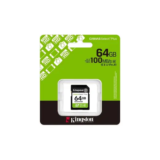 Kingston SDS3/64 GB 64 GB Sdxc Canvas Select Plus Gen3 100 MB-S C10 Uhs-I U1 V10 Hafıza Kartı