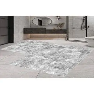 Vivense Di̇ji̇tal Baski, Kaymaz Taban İki̇li̇ Banyo Paspasi 100x60 + 60x50 Cm Rvg5-1604
