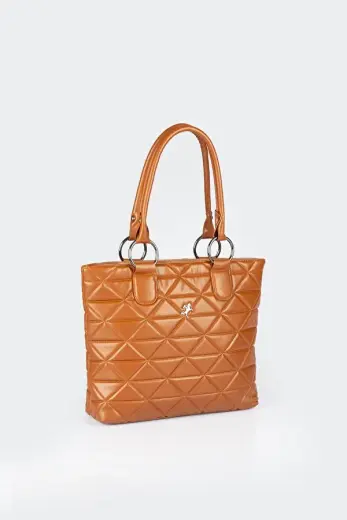 nas bag-1181 KAPİTONE KADIN OMUZ ÇANTASI TABA
