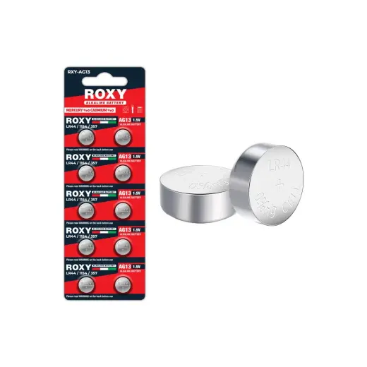 Roxy RXY-AG13 LR44/1154/357 1.5 Volt Alkaline Düğme Pil (10'LU Paket)