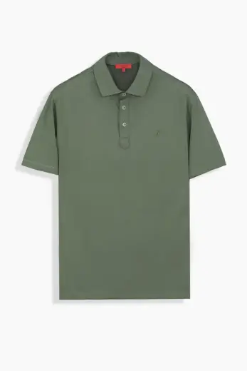 Pulso Polo Yaka Koyu Haki Relax Fit Tişört