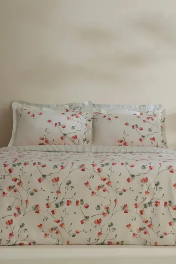 Karaca Home Lilian %100 Pamuk 120 Tel Çift Kişilik Saten Nevresim Takımı