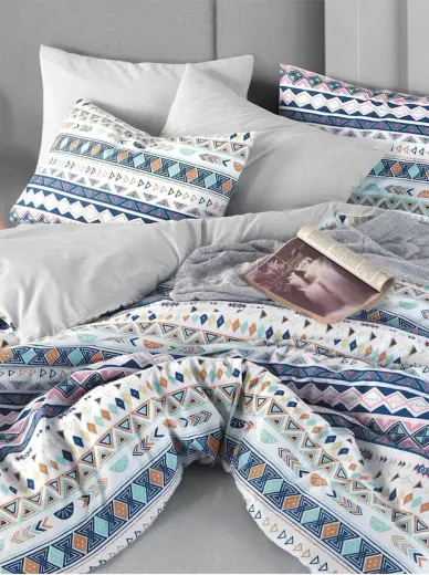Mystory Home Lastikli Çarşaflı Çift Kişilik Nevresim Takımı Diamente