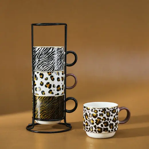 Karaca Leobra 5 Parça Standlı Çay Fincanı Seti 160 ml