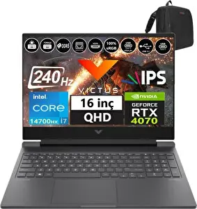 HP Victus 16-R1012NT i7-14700HX 64 GB RAM 1 TB SSD 8 GB RTX 4070 W11Home 16.1 inç Qhd 300 Nits 99J1K2EA34 - Zetta Çanta