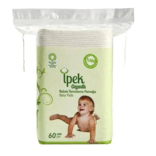 İpek Organik Bebek Temizleme Pamuğu 60 Adet