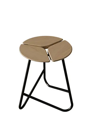 Hana Stool Oak Mist Black Ahşap Tabure