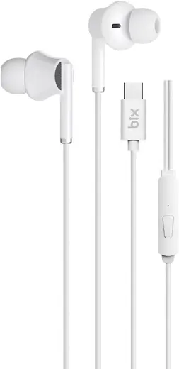 Bix HF01C Type-C 14mm Extra Bass Özellikli Mikrofonlu Kulak içi Kulaklık (Beyaz)
