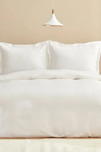 Karaca Home Uniq %100 Pamuk Saten Çift Kişilik Nevresim Takımı Beyaz