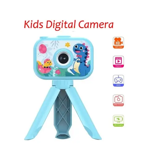 Tripod Ayaklı Dijital Renkli Ekran Çocuk Kamerası 1080p Şarjlı Video Resim Oyun Fotoğraf Makinesi