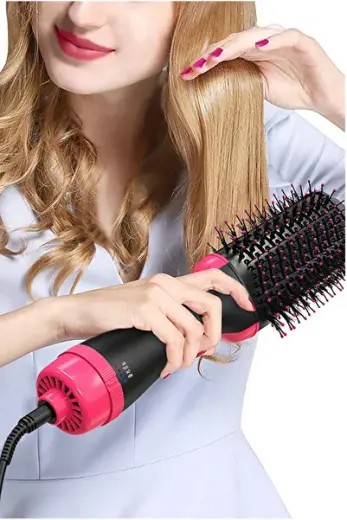 Powerful 1000W Hair Dryer & Styling Set with Comb and Flat Iron