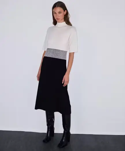 Colorblock triko elbise