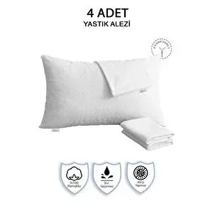 Vionel Home %100 Pamuklu, 4’lü Yastık Alezi, Yastık Kılıfı, Su / Sıvı Geçirmez,(50 X 70 CM) 4 Adet