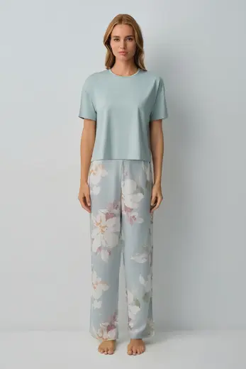 Yeşil Desenli Sofia Pijama Takımı