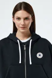 Converse Kadın Siyah Fermuarlı Hoodie 6