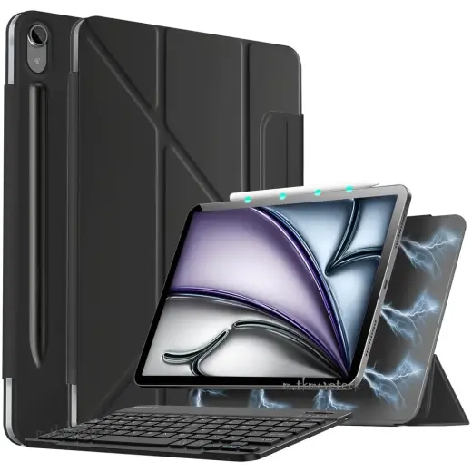 Samsung Galaxy Tab S9 Fe Plus 12.4 Inç / S10 Plus 12.4inç Kılıf Magic Keyboard Klavyeli Manyetik Kapak Standlı S Pen Kilit Yuvalı