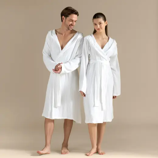 Armın Bambu Unısex Bornoz Ekru