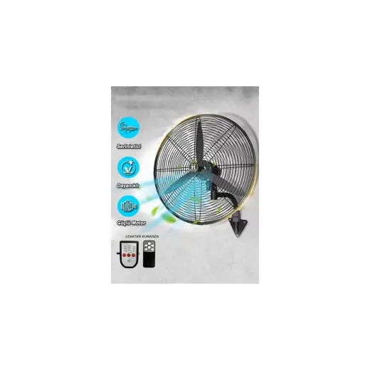 Harlem 30 Inç 240W Sanayi Tipi Kumandalı Vantilatör 80 Cm Duvar Tipi Vantilatör