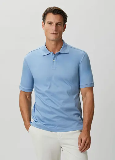 Açık Mavi Polo Yaka T-shirt