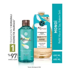 Monoi Refill Vücut ve Saç Bakım Seti-Saç ve Vücut Şampuanı 400 ml & Refill Şampuan 600 ml
