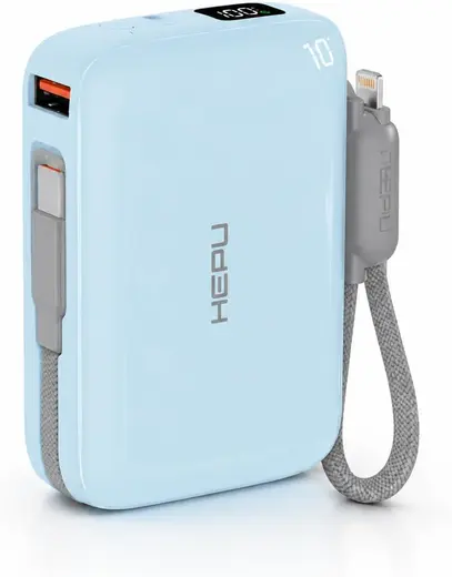 HEPU Armor Series HP-AP03B 10.000 mAh Qualcomm Quick Charge 3.0 Dijital Ekranlı Hızlı Şarj Powerbank - Mavi