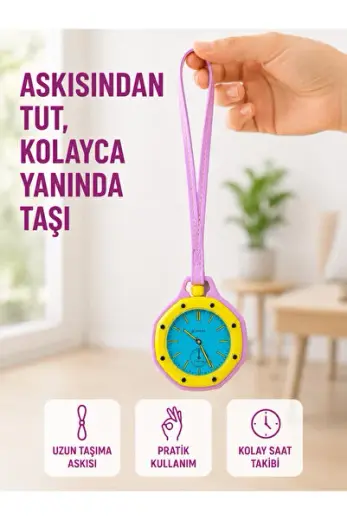Çanta ve Pantolon İçin Askılı Charm Saat Kemer Aksesuarı Pembe
