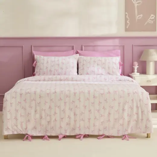 Karaca Home Ribelle %100 Pamuk Tek Kişilik Nevresim Takımı Pembe