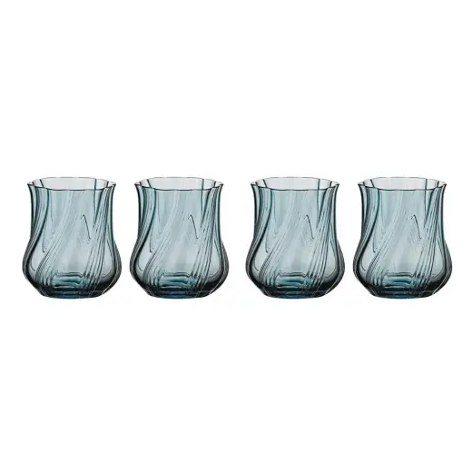 Lucky Art Luzia 4’lü Cam Mavi Su Bardağı Seti 350 Ml
