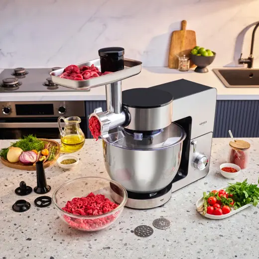 Karaca Multichef Ultra Inox Kıyma Çekme/Sucuk-Sosis/İçli Köfte Aparatlı Hamur Yoğurma Makinesi 2000W 8L
