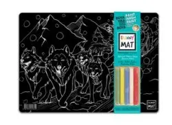 Funny Mat Black Tebeşirli - Kızak Köpekleri