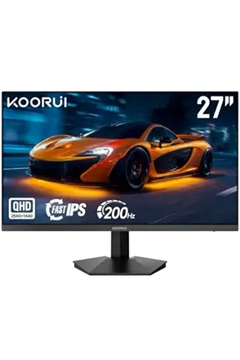 27 inç oyun monitörü, QHD 200Hz 1 ms Hızlı IPS | HDR 400 Uyarlanabilir Senkronizasyon Uyumlu, %95 DCI-P3 | HDMI 2.0/DP 1.4 Göz Bakımı VESA Duvar Montajı