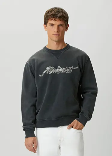 Mahony Antrasit Logo Nakışlı Sweatshirt