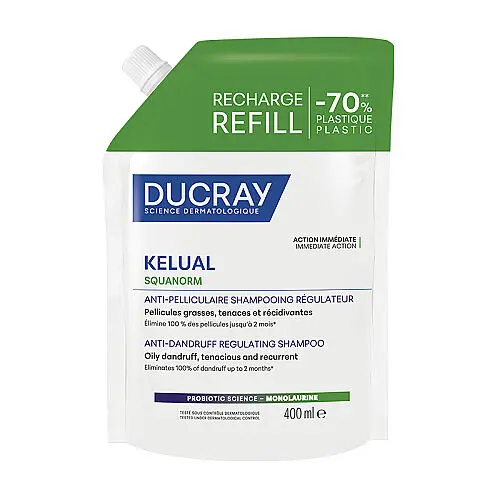 Ducray Kelual Squanorm Yağlı Saçlar için Kepek Karşıtı Şampuan 400 ml - Refill