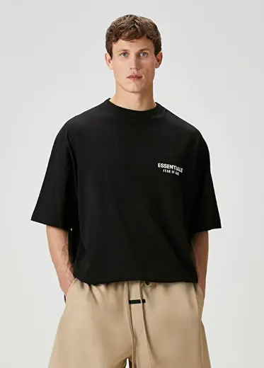 Siyah Logo Baskılı T-shirt