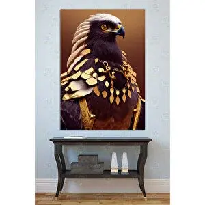 Mgi Design Altın Zırhlı Kartal Kanvas Tablo Lüks Dekorasyon Hayvan Figürleri Modern Duvar Sanatı | Modern Duvar Dekoru | Salon, Yatak Odası Ve Ofis İçin | Sanatsal Ev Dekorasyonu 80x120 cm