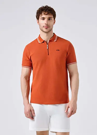 Kiremit Polo Yaka Kısa Kollu Erkek T-shirt 6SM5051-BR