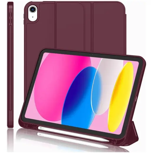 Five-E Apple iPad 10. Nesil 10.9 (2022) Kalemlikli Uyku Modlu Yatay Standlı Stromix Smart Kılıf A2696 A2757 A2777 A3162