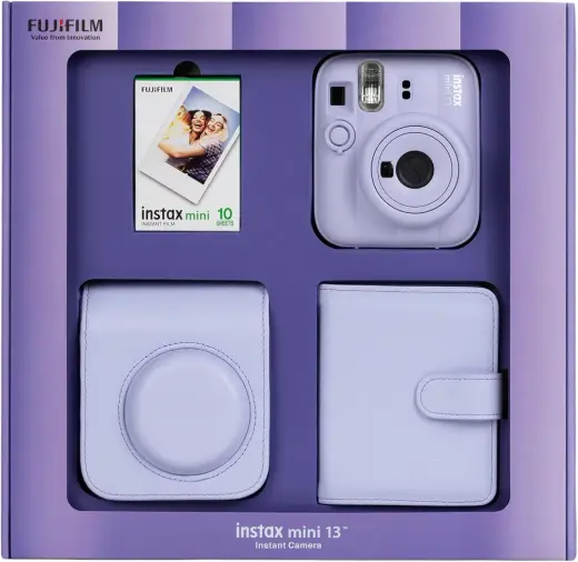 Instax mini 13 Fotoğraf Makinesi 10'lu Film Kare Albüm ve Deri Kılıf Bundle Box