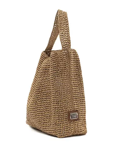 Astra Woven Camel Kadın Hasır Omuz Çantası