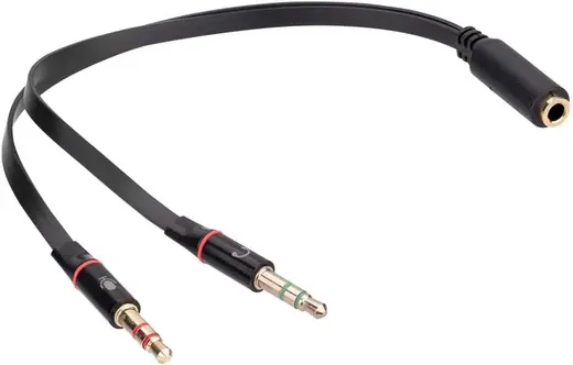 Hytech HY-X78 Siyah 3.5 mm to Audio + Mic 0.15m Kulaklık Çevirici