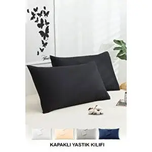 Vionel Home Pamuklu 2'li Yastık Kılıfı 50x70 Cm Düz Renk Siyah