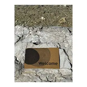 Giz Home Perla 35x60 Bej Paradoks Welcome Koko Paspas Dış Kapı Paspası Kıl Kapı Önü Paspası