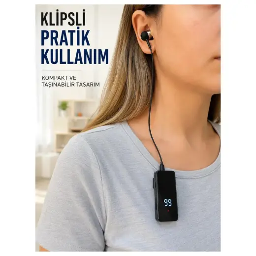 Hace Bazaar Klipsli Bluetooth Kulaklık Kısa Kablolu Tek Kulaklık Taşınabilir Günlük Kullanım -Hcb