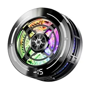 Hadron SL70 Manyetik Klipsli Telefon Soğutucu Fan RGB Isı Göstergeli Siyah