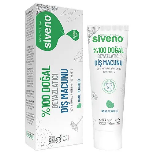 Siveno Doğal Diş Macunu Beyazlatıcı Nane Ferahlığı Florürsüz 65gr