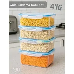 4'lü Vakumlu Saklama Kabı Seti Hava Almaz Bpa Free Kilitlenebilir gıda Erzak Kabı 2.5 L