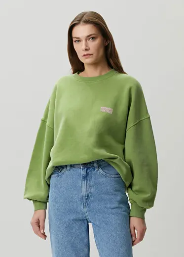 Plizzy Yeşil Logo Baskılı Sweatshirt