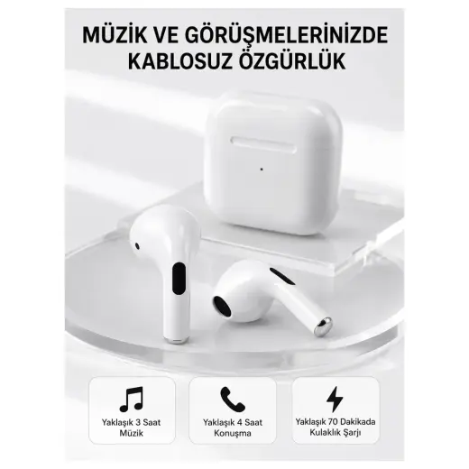 Aslanoğlu Store Mey Ithalat® Bluetooth 5.3 Tws Kablosuz Kulak Içi Kulaklık 25 Metre Menzil Şarj Kutulu