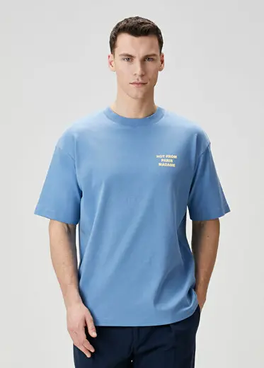 Mavi Logo Baskılı T-shirt